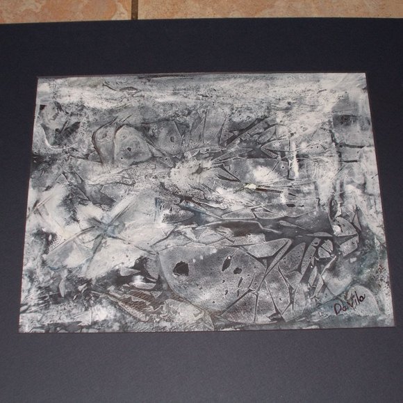By Texas Artist Davila Other - Original Vintage Collectable "Hidden Faces" acrylic painting, 11"x15"